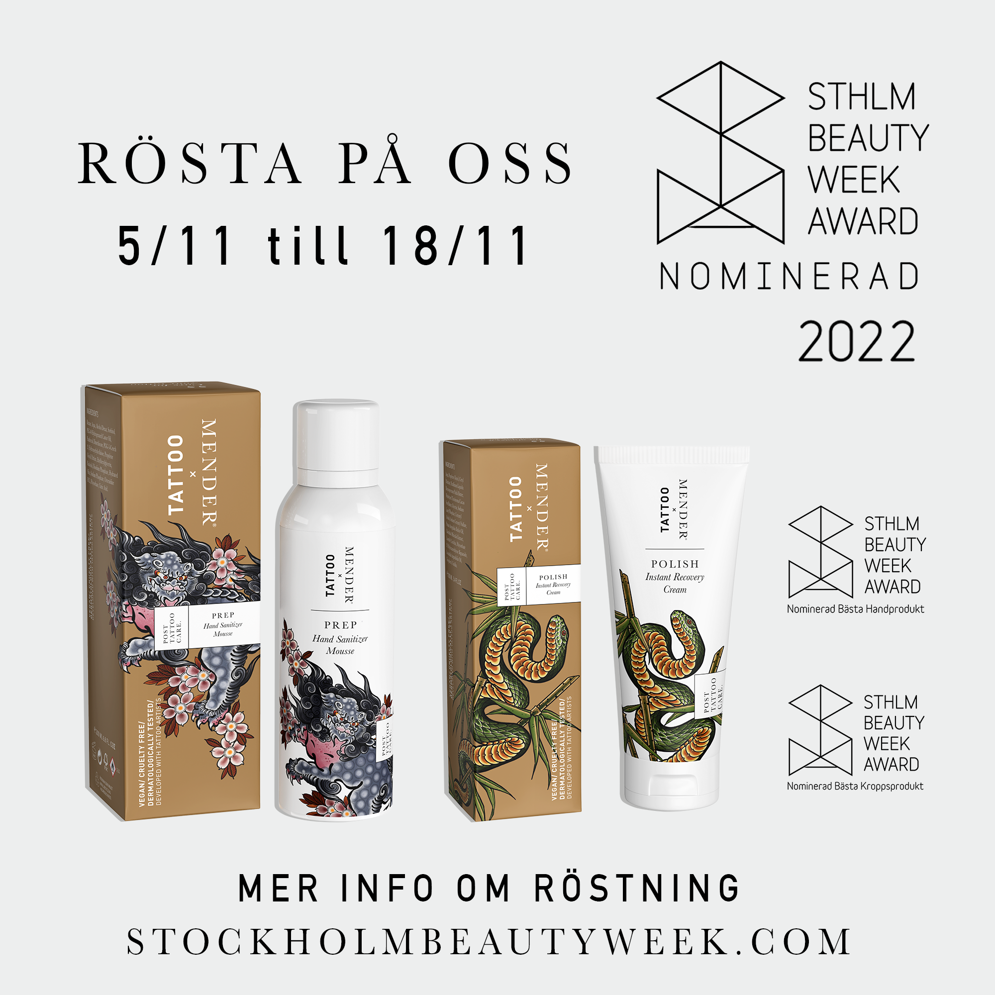 Nomineringar till Sthlm Beauty Week Awards 2022
